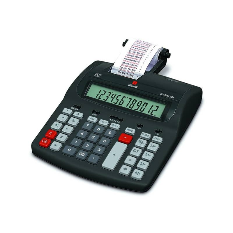 Calcolatrice scrivente da tavolo OLIVETTI Summa 303EU con display LCD a 12 cifre nero - B4646 000_436604