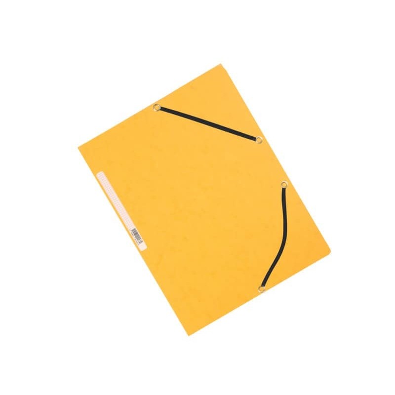 Cartellina a 3 lembi con elastico Q-Connect 24,3x32 cm cartoncino manilla 375 g/m² giallo - KF02166