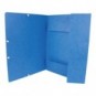 Cartellina a 3 lembi con elastico Q-Connect 24,3x32 cm cartoncino manilla 375 g/m² blu - KF02167