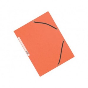 Cartellina a 3 lembi con elastico Q-Connect 24,3x32 cm cartoncino manilla 375 g/m² arancio - KF02170