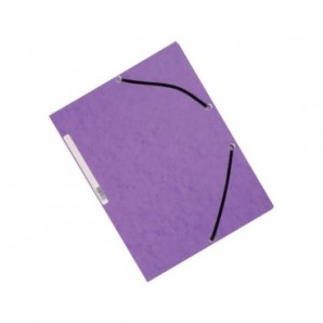 Cartellina a 3 lembi con elastico Q-Connect 24,3x32 cm cartoncino manilla 375 g/m² viola - KF02171