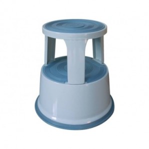 Sgabello con rotelle in plastica colore Blu Q-Connect KF00635 
