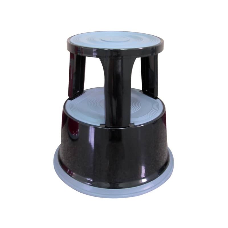 Sgabello tondo Q-Connect h 43 cm con rotelle in metallo nero KF04845