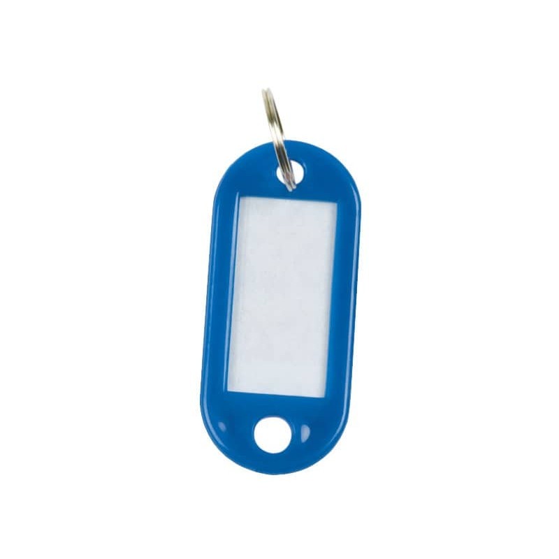 Targhetta portachiavi Q-Connect standard in plastica 5x2,2 cm blu  Confezione da 10 pezzi - KF10872