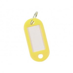 Targhetta portachiavi Q-Connect standard in plastica 5x2,2 cm giallo/arancio Confezione da 10 pezzi - KF10873