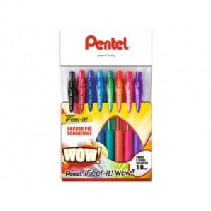 Penna roller a scatto Pentel WOW! 1 mm assortiti 8 pezzi - 0X12017_309408