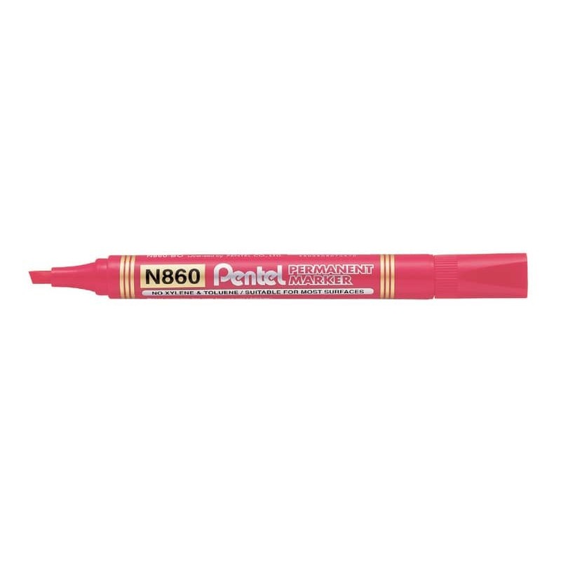 Marcatore permanente Pentel N860 punta a scalpello 4.5 mm rosso N860-BE_934908