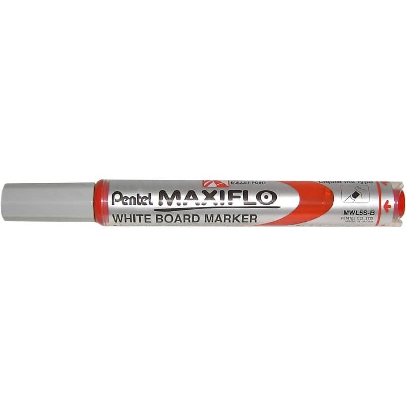 Marcatore per lavagne bianche Pentel MAXIFLO punta conica 4,0 mm rosso MWL5S-B_154583