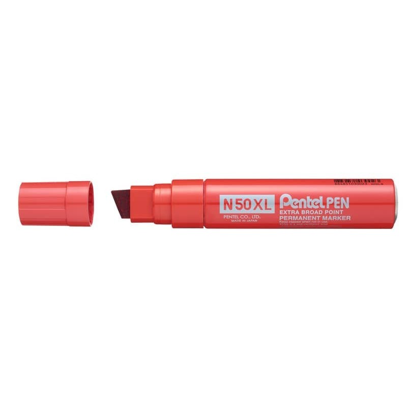 Marcatore permanente Pentel N50 XL punta a scalpello 15.4/8.0 mm rosso N50XL-B_934912