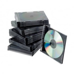 Porta CD/DVD Q-Connect Slim Case standard sp. 5 mm nero/trasparente conf. 25 pezzi - KF02210