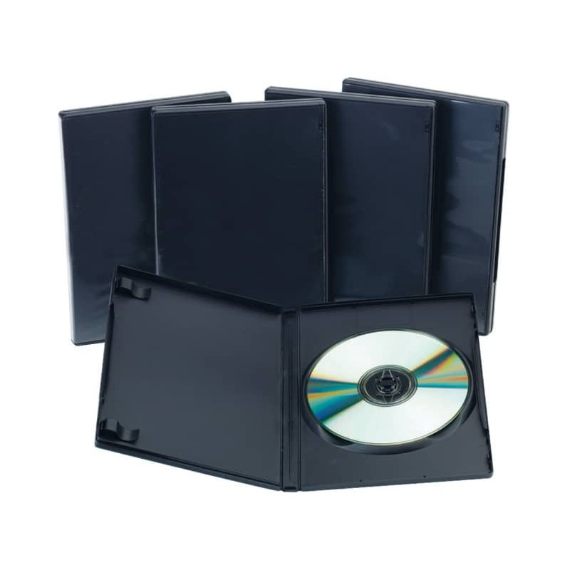 Porta CD/DVD Q-Connect singolo sp. 14 mm nero conf. 5 pezzi - KF02211