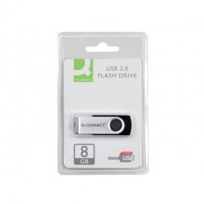 Chiavetta USB Q-Connect High Speed 2.0 nero 8 GB con cappuccio di protezione KF41512