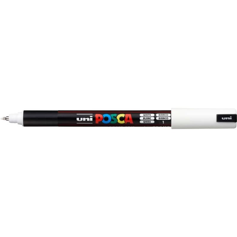 Marcatore a tempera POSCA Uni-Ball punta tonda 0,7 mm bianco M PC1MR BI_270508