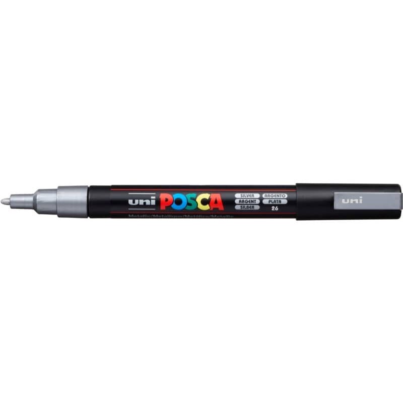 Marcatore a tempera POSCA Uni-Ball punta tonda 0,9-1,3 mm argento M PC3M ARG_139458