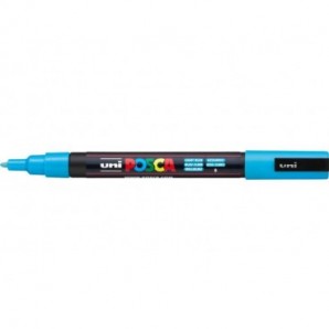 Marcatore a tempera POSCA Uni-Ball punta tonda 0,9-1,3 mm azzurro M PC3M AZ_139483