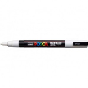 Marcatore a tempera POSCA Uni-Ball punta tonda 0,9-1,3 mm bianco M PC3M BI_139433