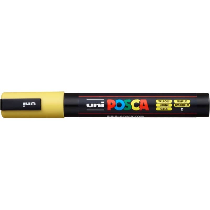 Marcatore a tempera POSCA Uni-Ball punta tonda 1,8-2,5 mm giallo M PC5M G_602164