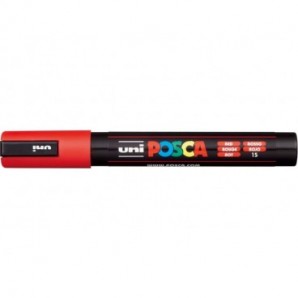 Marcatore a tempera POSCA Uni-Ball punta tonda 1,8-2,5 mm rosso M PC5M R_602148