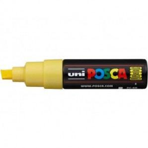 Marcatore a tempera POSCA Uni-Ball punta a scalpello 8 mm giallo M PC8K G_270620