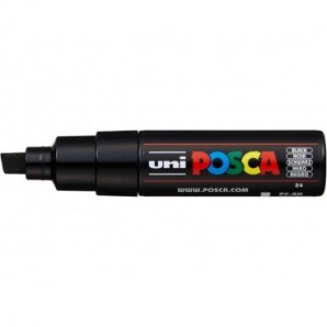 Marcatore a tempera POSCA Uni-Ball punta a scalpello 8 mm nero M PC8K N_270598