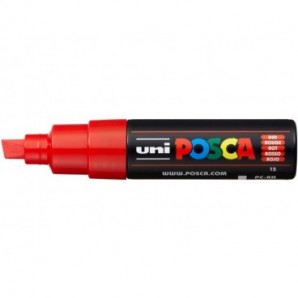 Marcatore a tempera POSCA Uni-Ball punta a scalpello 8 mm rosso M PC8K R_270612