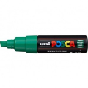 Marcatore a tempera POSCA Uni-Ball punta a scalpello 8 mm verde M PC8K V_270572