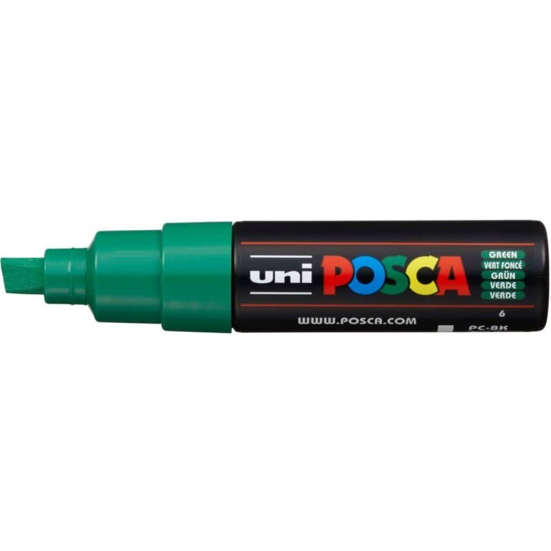 Marcatore a tempera POSCA Uni-Ball punta a scalpello 8 mm verde M PC8K V_270572