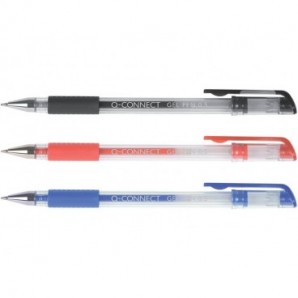 Penna a sfera inchiostro gel Q-Connect con cappuccio 0,35 mm blu conf. da 10 - KF21717