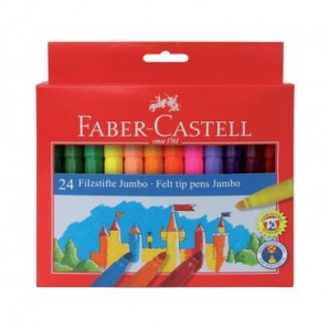 Pennarelli Faber-Castell CASTELLO Jumbo punta grossa 5 mm assortiti astuccio di cartone da 24 - 554324_533524