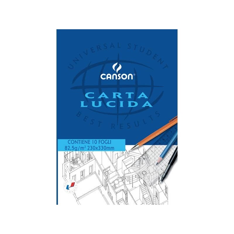 Blocco da disegno CANSON carta lucida bianco 80 g/m² 23x33 cm C200005826_531030
