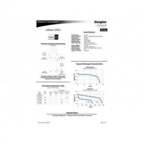 Batteria al litio ENERGIZER CR2 Lithium Photo BP1 E300776301_383200