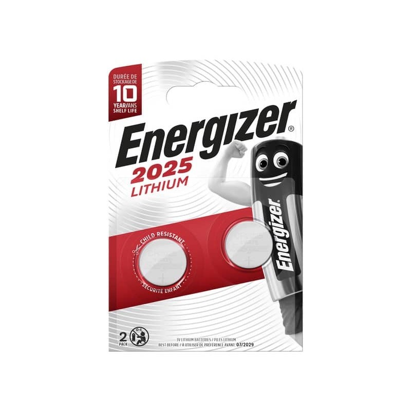 Batterie al litio a bottone ENERGIZER CR2025 conf. da 2 - E301021501_267389
