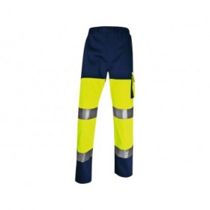 Pantaloni da lavoro Delta Plus ad alta visibilità - classe 2 - 5 tasche - argento giallo fluo-blu - XXL- PHPA2JMXX