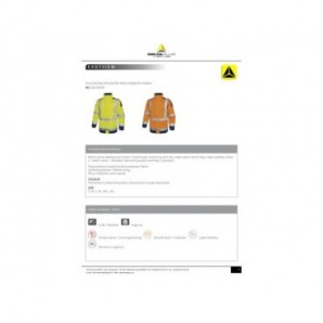 Giacca da lavoro Delta Plus Parka Easy View c/zip imperm. - Cl.3 - 4 tasche - argento arancio fluo-blu XL - EASYVOMXG