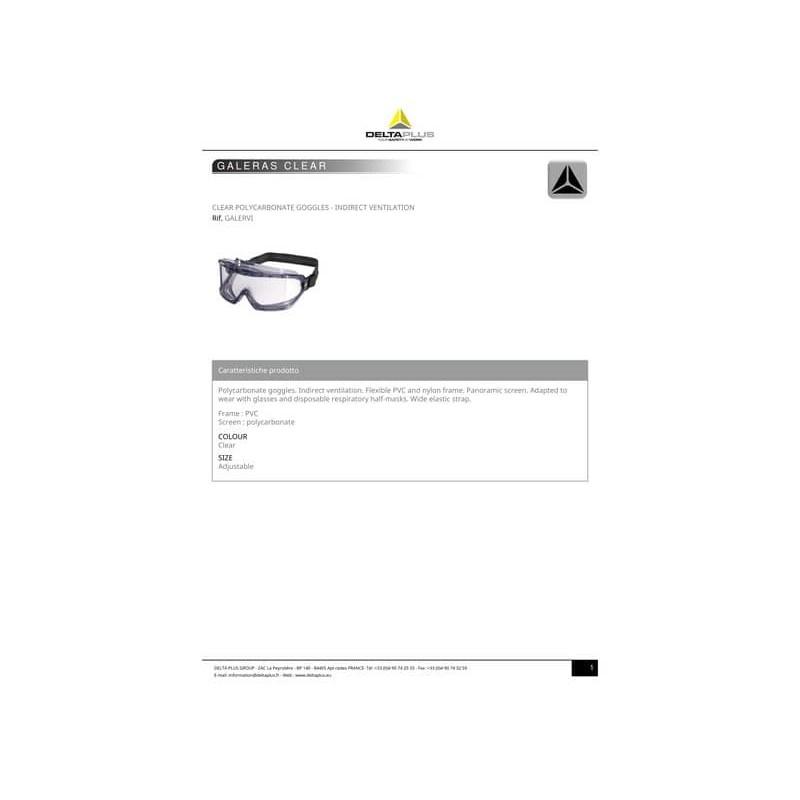 Occhiali Di Sicurezza Delta Plus RSG300 Montatura Nero/Rosso Lenti Blu Blocco Rame