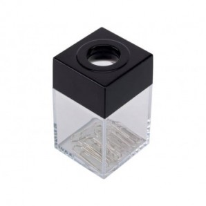 Dispenser portaclip Q-Connect nero/trasparente quadrato KF02132