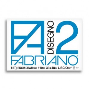 Album da disegno Fabriano F2 collato 1 lato 100 g/m² 12 33x48 cm ff. lisci riquadrati - 06201534_437553