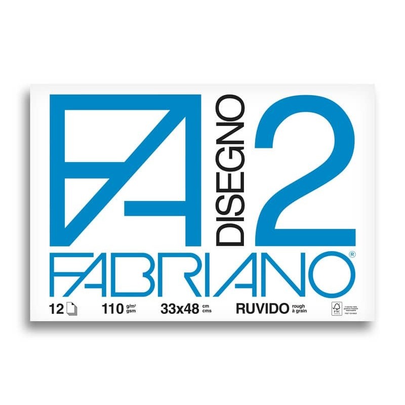 Album da disegno Fabriano F2 collato 1 lato 100 g/m² 12 33x48 cm ff. ruvidi 06000534_437421