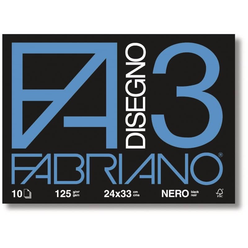Album da disegno Fabriano F3 NERO 125 g/m² 10 24x33 cm nero 04001017_438265