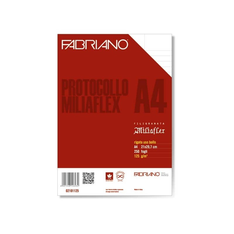 Fogli protocollo Fabriano PROTOCOLLO bianco 125 g/m² A4 rigato uso bollo