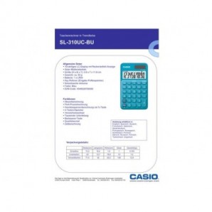 Calcolatrici scientifiche CASIO tascabile 10 cifre - solare e batteria Blu - SL-310UC-BU_939155