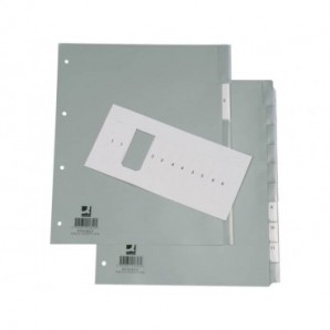 Divisore personalizzabile Q-Connect grigio 24,5x29,7 cm ppl 10 pagine KF01853