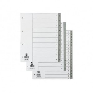 Divisore numerico Q-Connect grigio XL 24,5x29,7 cm ppl 1-10 KF01846