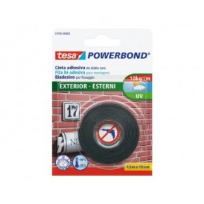 Nastro biadesivo tesa Powerbond® per Esterni 19 mm x 1,5 m bianco 55750-00002-03