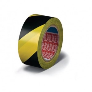 Nastro per segnalazioni in PVC tesa Tesaflex® 60760 rivestito gomma resina 50mmX33m giallo-nero - 60760-00087-15