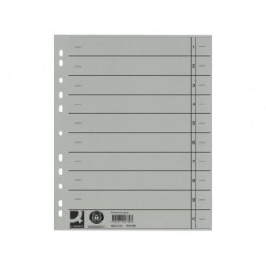 Separatore per archivio con perforazione universale Q-Connect 24x30 cm 230 g/m² grigio conf. da 100 - KF02789