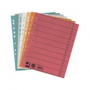 Separatore per archivio con perforazione universale Q-Connect 24x30 cm 230 g/m² assortiti conf. da 100 - KF00642