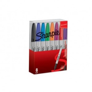 Marcatori permanenti Sharpie Fine punta conica 1 mm assortiti wallet da 8 - S0814660_418154