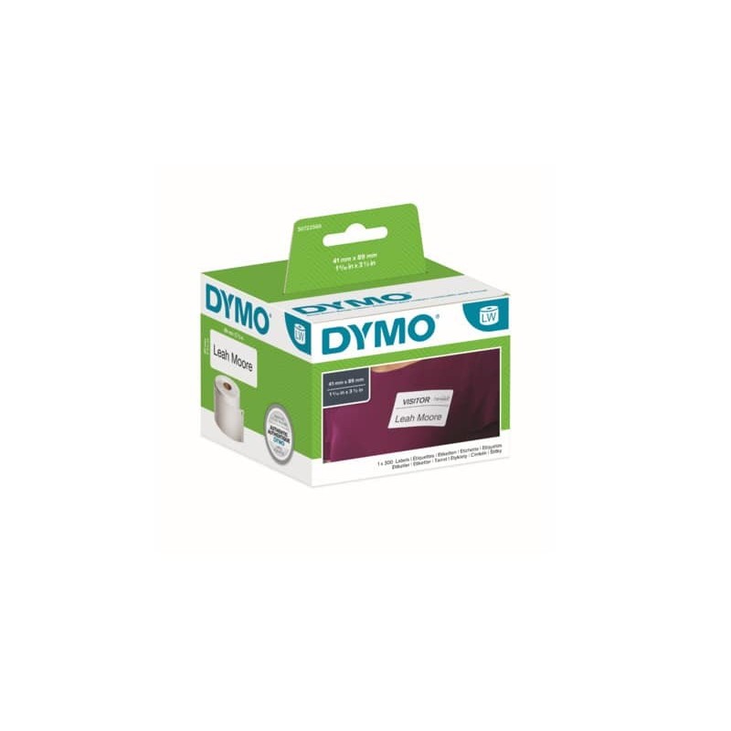 Rotolo da 300 etichette Dymo LabelWriter Badge 41x89 mm bianco S0722560_081856