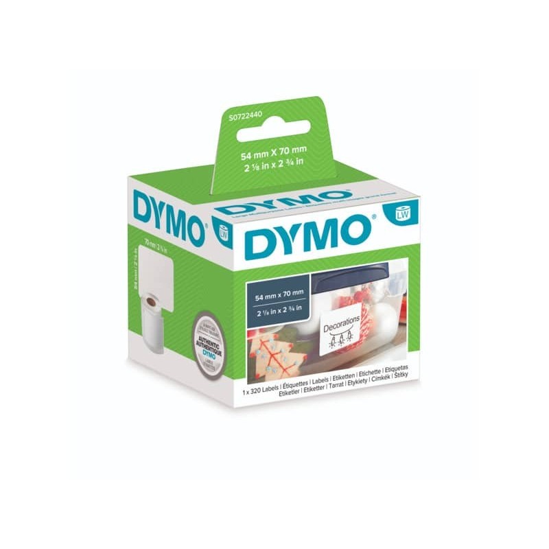 Rotolo da 320 etichette Dymo LabelWriter Disch./Badge 54x70 mm bianco S0722440_624029